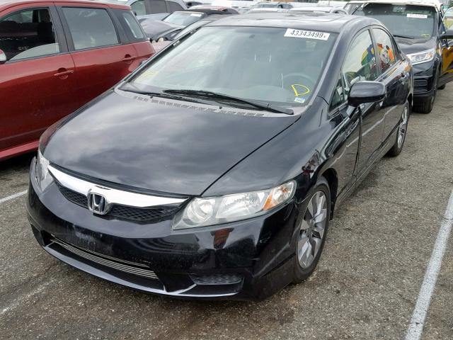 2HGFA16819H347583 - 2009 HONDA CIVIC EX BLACK photo 2