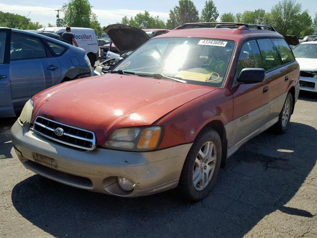 4S3BH665027657351 - 2002 SUBARU LEGACY OUT BURGUNDY photo 2