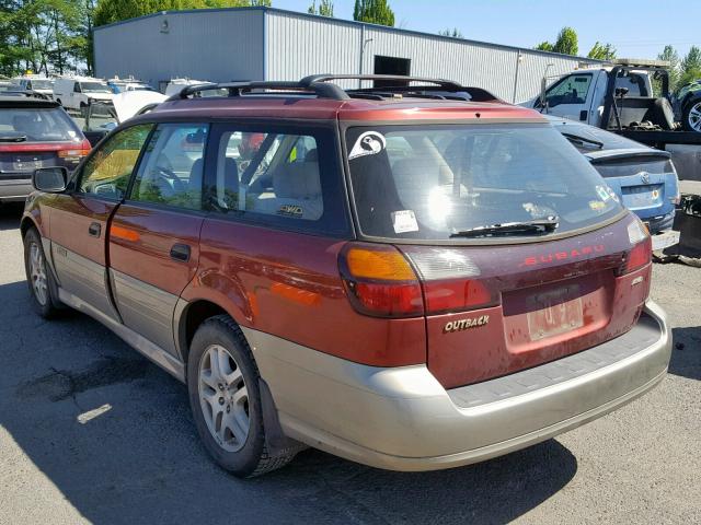 4S3BH665027657351 - 2002 SUBARU LEGACY OUT BURGUNDY photo 3