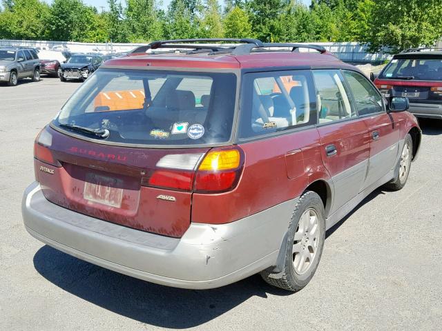 4S3BH665027657351 - 2002 SUBARU LEGACY OUT BURGUNDY photo 4