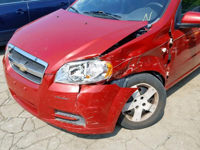 KL1TD56687B075772 - 2007 CHEVROLET AVEO BASE Қызыл фото 9