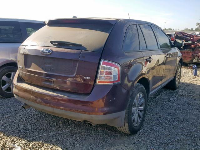 2FMDK3JC8ABB16273 - 2010 FORD EDGE SEL BURGUNDY photo 4