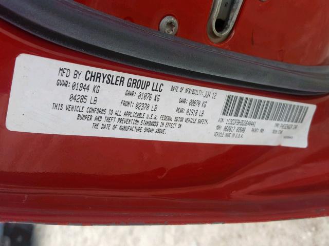 1C3CDFBH3DD640441 - 2013 DODGE DART SXT RED photo 10