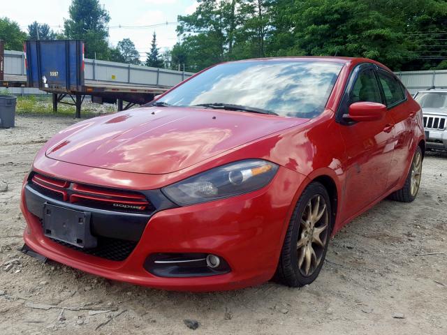 1C3CDFBH3DD640441 - 2013 DODGE DART SXT RED photo 2