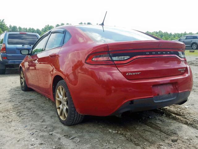 1C3CDFBH3DD640441 - 2013 DODGE DART SXT RED photo 3