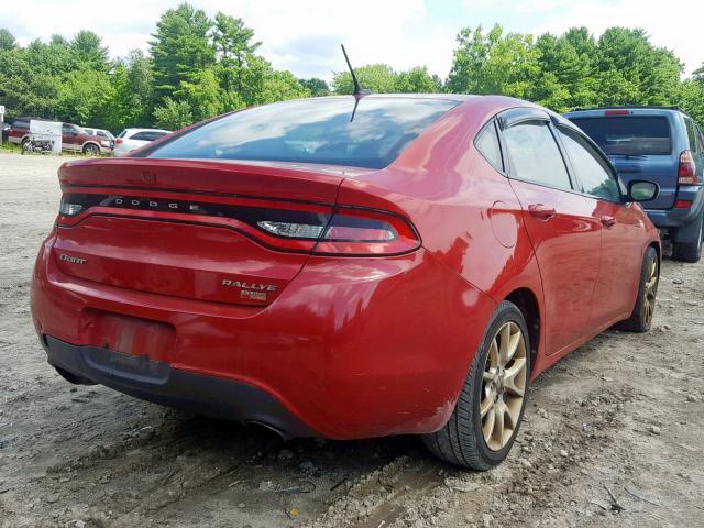 1C3CDFBH3DD640441 - 2013 DODGE DART SXT RED photo 4