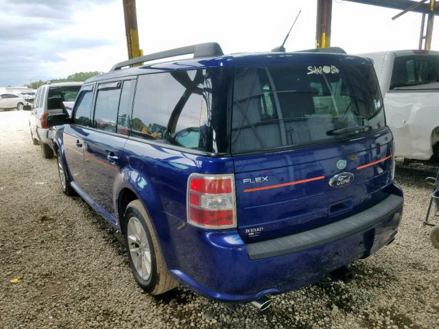 2FMGK5B89EBD34053 - 2014 FORD FLEX SE BLUE photo 3