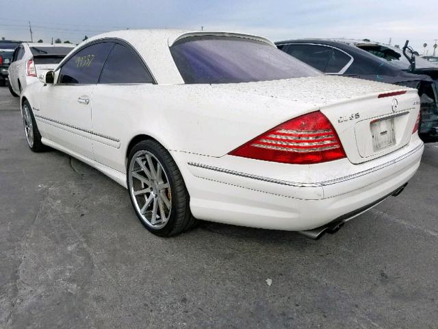 WDBPJ74J15A044791 - 2005 MERCEDES-BENZ CL 55 AMG WHITE photo 3