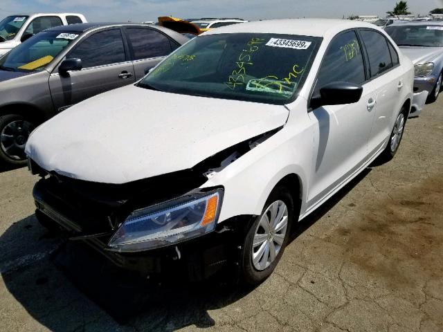 3VW2K7AJ0DM267447 - 2013 VOLKSWAGEN JETTA BASE WHITE photo 2