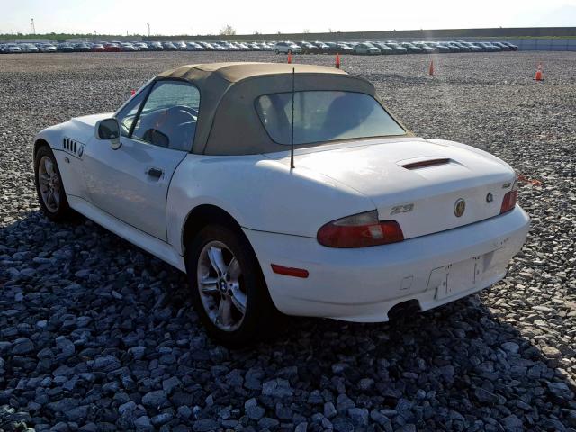 4USCH9348YLF83496 - 2000 BMW Z3 2.3 WHITE photo 3