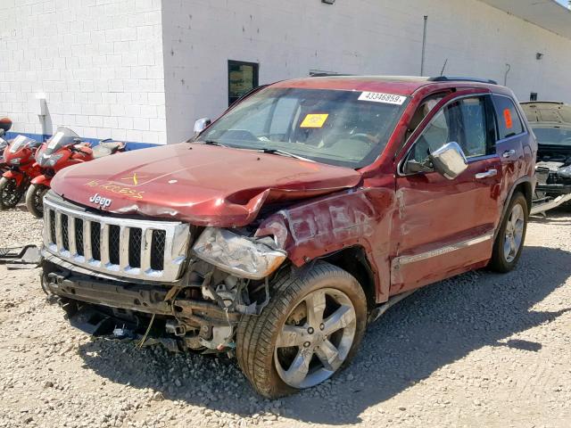 1C4RJFCT5DC651979 - 2013 JEEP GRAND CHER RED photo 2