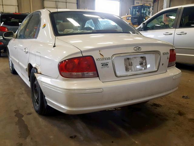 KMHWF25H34A040085 - 2004 HYUNDAI SONATA GL WHITE photo 3