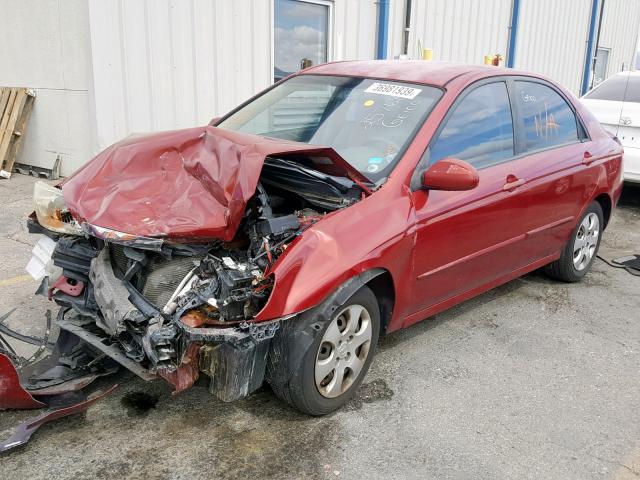 KNAFE121585532623 - 2008 KIA SPECTRA EX RED photo 2