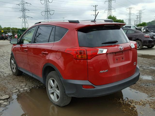 JTMRFREV8FD152074 - 2015 TOYOTA RAV4 XLE RED photo 3