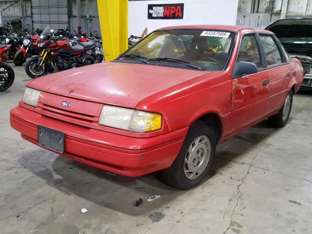 1FAPP36X0NK140132 - 1992 FORD TEMPO GL RED photo 2