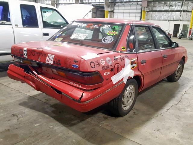 1FAPP36X0NK140132 - 1992 FORD TEMPO GL RED photo 4