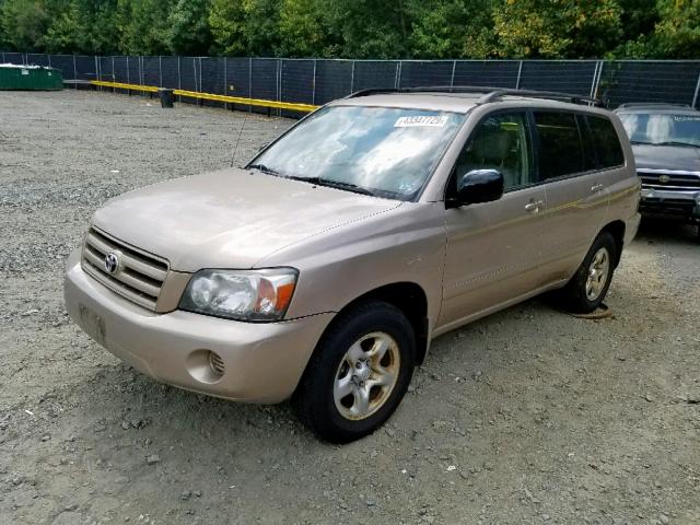 JTEGD21A140102561 - 2004 TOYOTA HIGHLANDER BEIGE photo 2