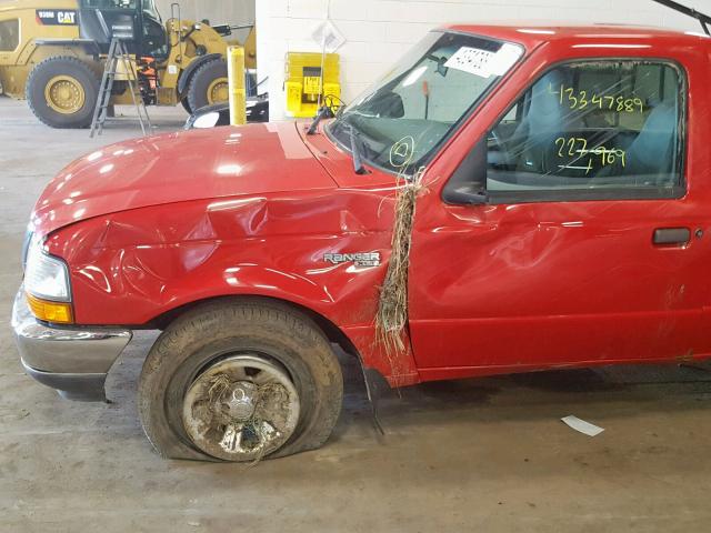 1FTYR10C4YPB14059 - 2000 FORD RANGER RED photo 10