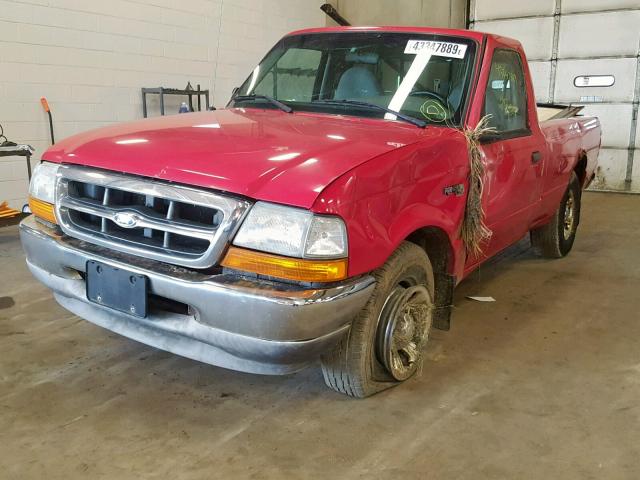 1FTYR10C4YPB14059 - 2000 FORD RANGER RED photo 2