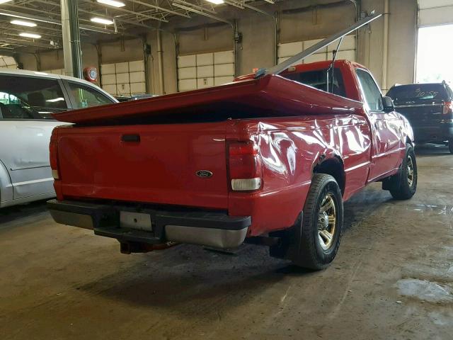 1FTYR10C4YPB14059 - 2000 FORD RANGER RED photo 4