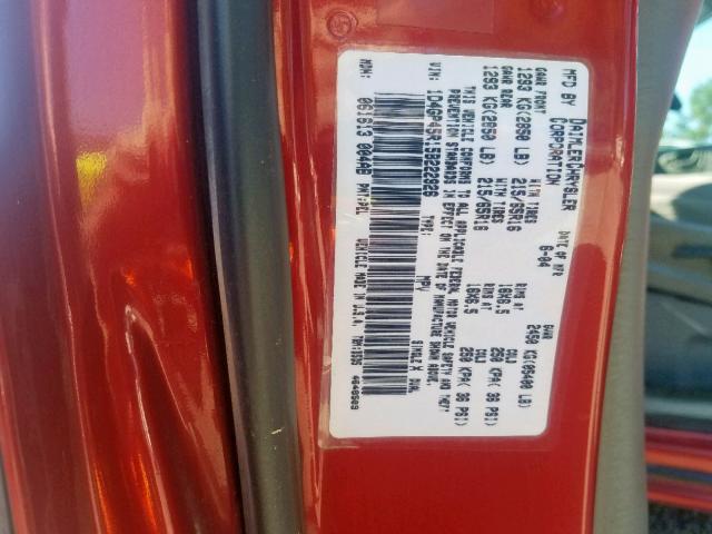 1D4GP45R15B222926 - 2005 DODGE CARAVAN SX RED photo 10