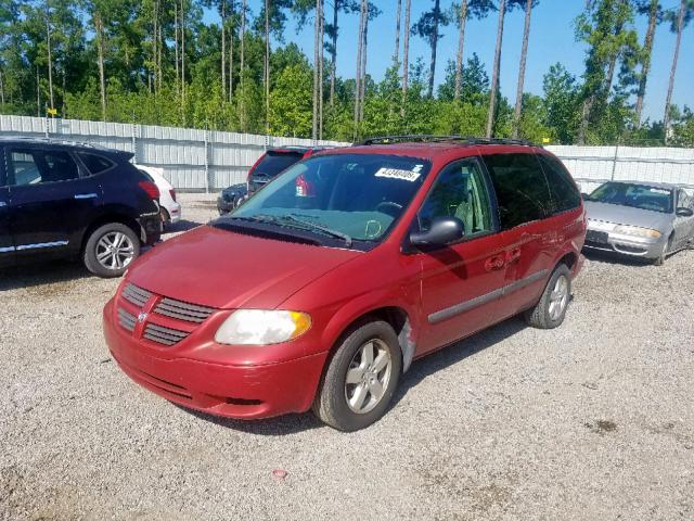 1D4GP45R15B222926 - 2005 DODGE CARAVAN SX RED photo 2