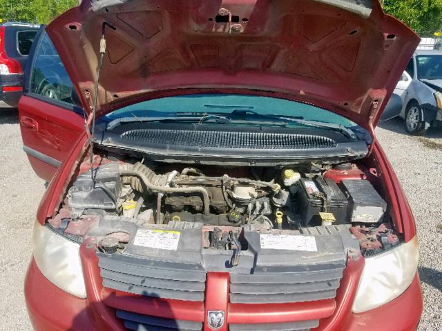 1D4GP45R15B222926 - 2005 DODGE CARAVAN SX RED photo 7