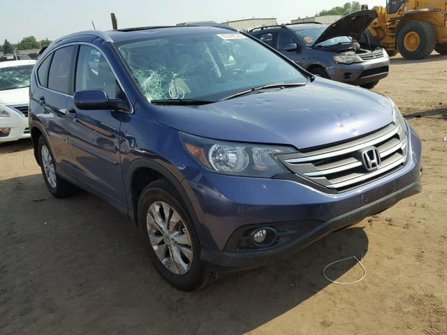 2HKRM4H78EH705689 - 2014 HONDA CR-V EXL BLUE photo 1