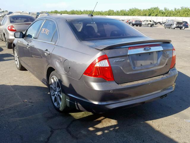 3FAHP0JA5AR232266 - 2010 FORD FUSION SEL CHARCOAL photo 3