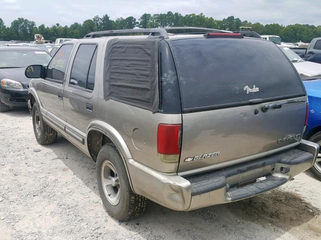 1GNCS13W81K222022 - 2001 CHEVROLET BLAZER TAN photo 3