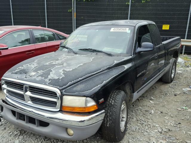 1B7GL22N9YS588894 - 2000 DODGE DAKOTA BLACK photo 2