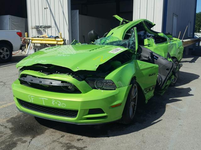 1ZVBP8CF0E5283087 - 2014 FORD MUSTANG GT GREEN photo 2