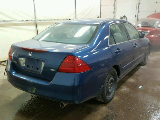 1HGCM56777A805597 - 2007 HONDA ACCORD EX BLUE photo 4