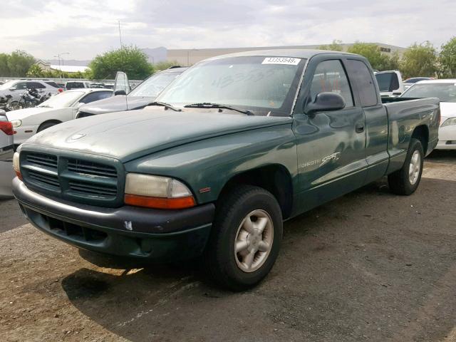 1B7FL22P9YS684232 - 2000 DODGE DAKOTA GREEN photo 2