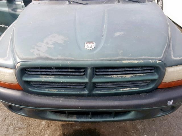 1B7FL22P9YS684232 - 2000 DODGE DAKOTA GREEN photo 7