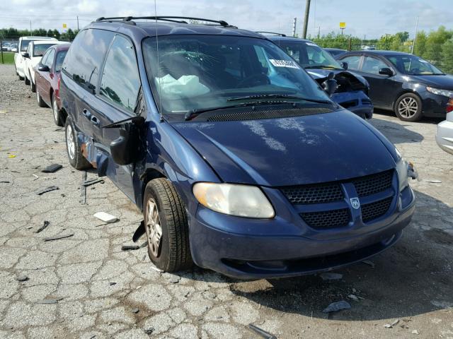 1D4GP45R34B500854 - 2004 DODGE CARAVAN SX BLUE photo 1