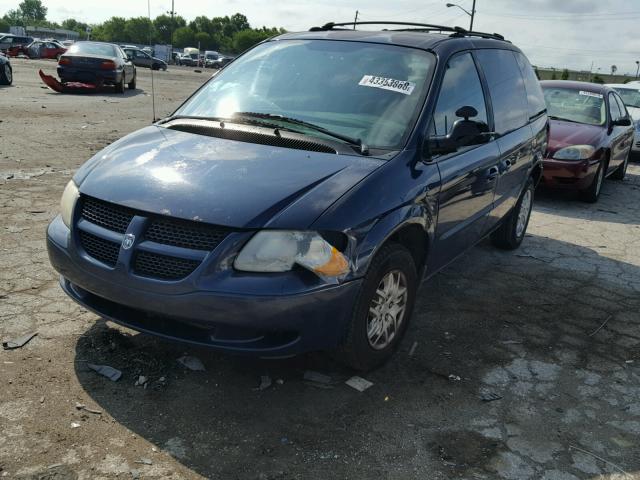 1D4GP45R34B500854 - 2004 DODGE CARAVAN SX BLUE photo 2