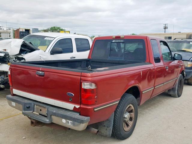 1FTYR44V42PB73553 - 2002 FORD RANGER SUP MAROON photo 4