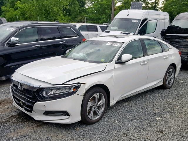 1HGCV2F55JA019492 - 2018 HONDA ACCORD EXL WHITE photo 2