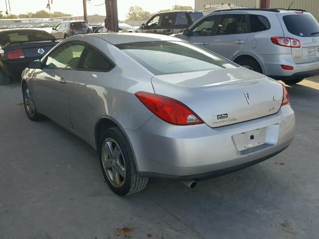 1G2ZH17N184182694 - 2008 PONTIAC G6 GT SILVER photo 3