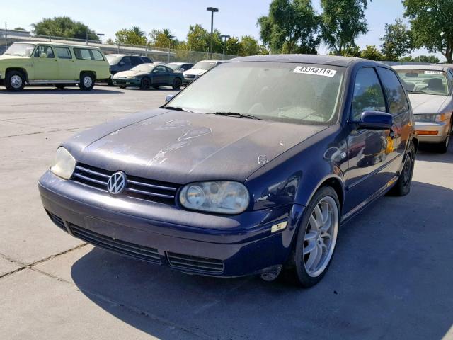 9BWBT61J614064442 - 2001 VOLKSWAGEN GOLF GL BLUE photo 2