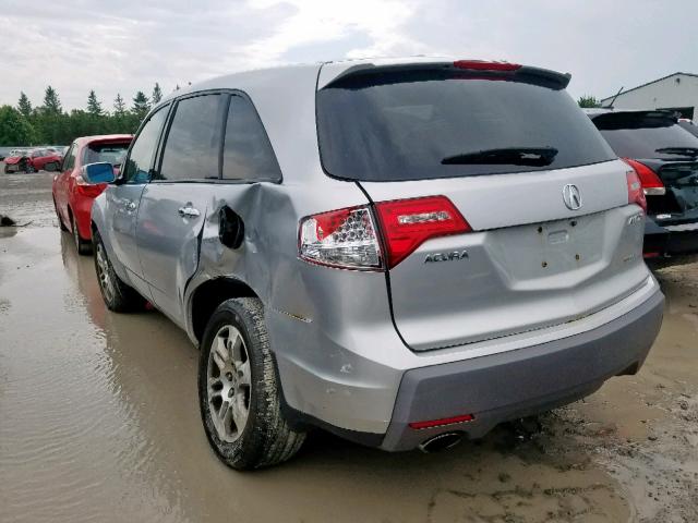 2HNYD28287H003172 - 2007 ACURA MDX SILVER photo 3