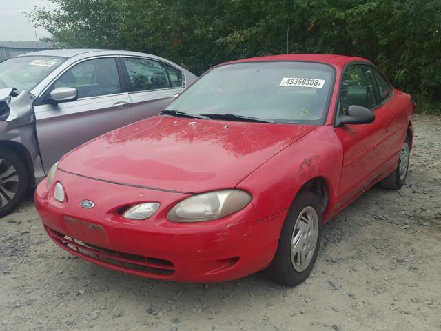 3FAKP1135WR266454 - 1998 FORD ESCORT ZX2 RED photo 2