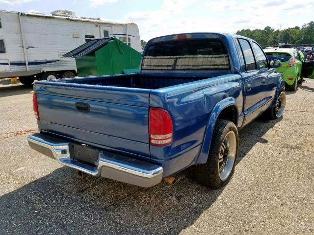 1B7HL48N52S669406 - 2002 DODGE DAKOTA QUA BLUE photo 4