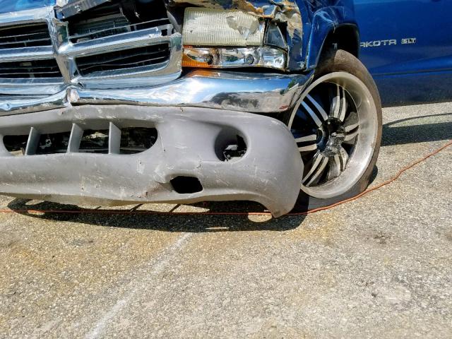 1B7HL48N52S669406 - 2002 DODGE DAKOTA QUA BLUE photo 9