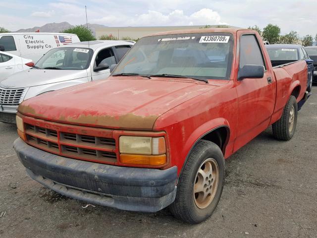 1B7FL26P1TS660686 - 1996 DODGE DAKOTA RED photo 2