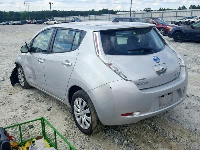 1N4AZ0CP2FC325748 - 2015 NISSAN LEAF S SILVER photo 3