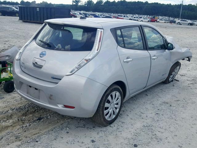 1N4AZ0CP2FC325748 - 2015 NISSAN LEAF S SILVER photo 4