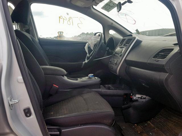 1N4AZ0CP2FC325748 - 2015 NISSAN LEAF S SILVER photo 5