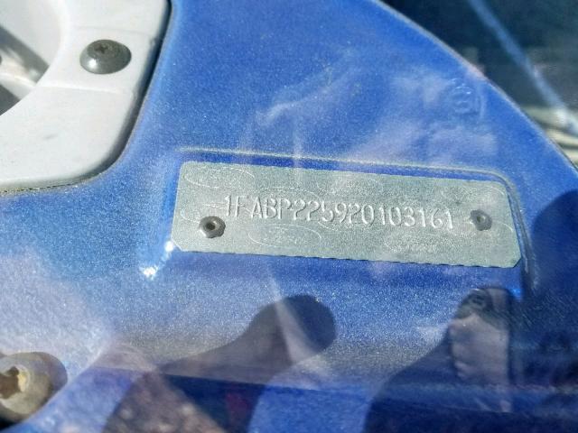 1FABP225920103161 - 2002 FORD THINK NEIG BLUE photo 10